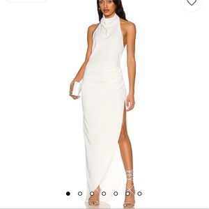 Amanda Uprichard White Backless Maxi Dress